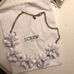 J. Crew White Flower Statement Necklace